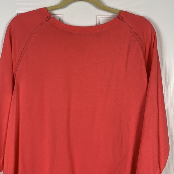 Care + Wear coral colored 3/4 length sleeves with zippers on each side size XL - Picture 2 of 6